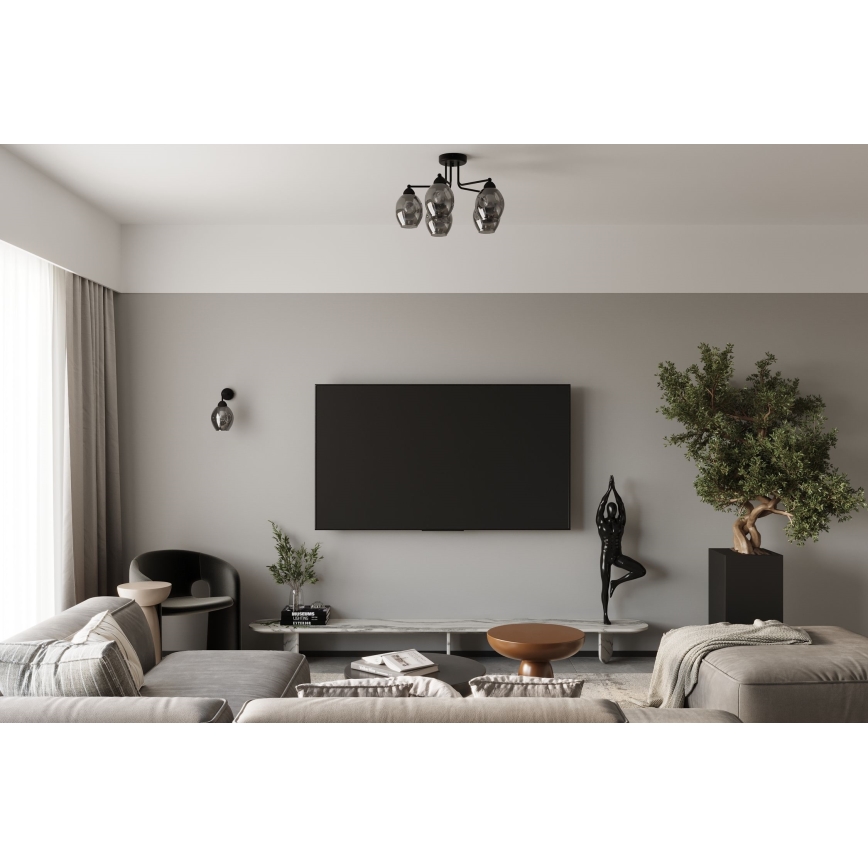 Sienas lampa FILLAN 1xE27/60W/230V melna