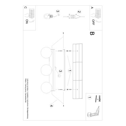 Griestu lampa YOLI 3xG9/12W/230V balta