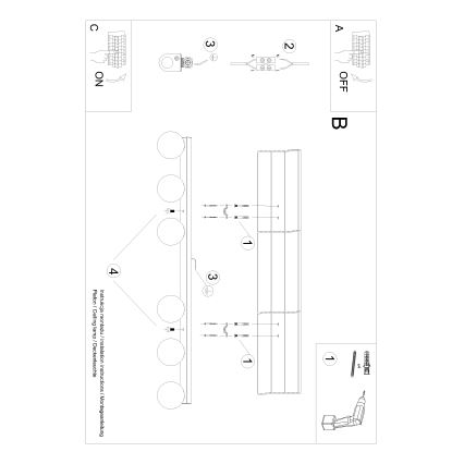 Griestu lampa YOLI 6xG9/12W/230V balta