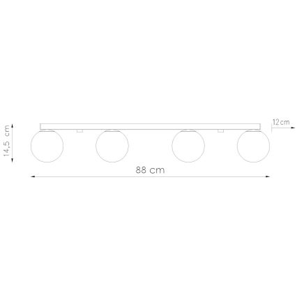 Griestu lampa YOLI 4xG9/12W/230V melna