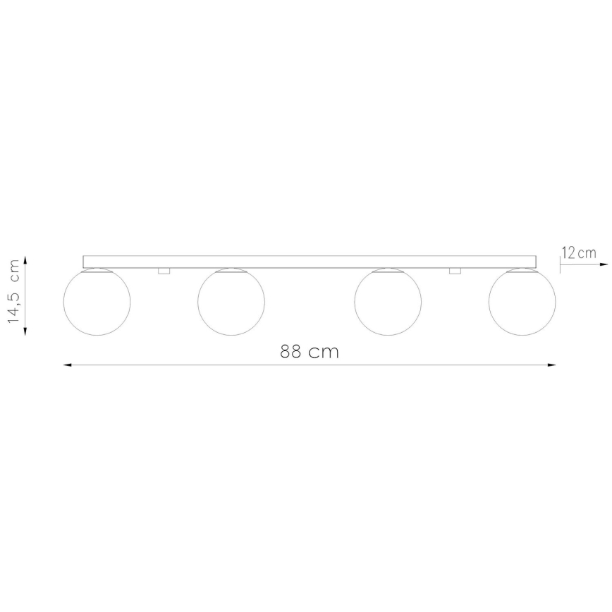 Griestu lampa YOLI 4xG9/12W/230V melna