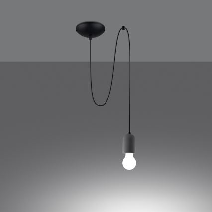 Lustra ar auklu NESO 1xE27/15W/230V zirneklis betons