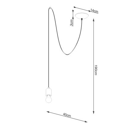 Lustra ar auklu NESO 1xE27/15W/230V zirneklis betons