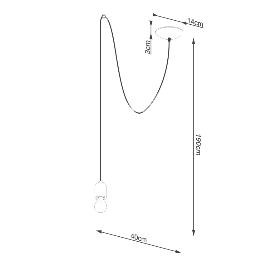 Lustra ar auklu NESO 1xE27/15W/230V zirneklis betons