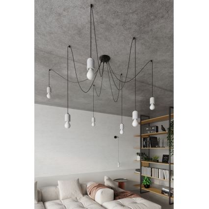 Lustra ar auklu NESO 5xE27/15W/230V zirneklis betons