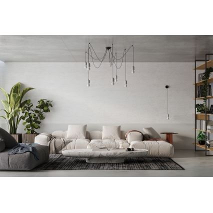 Lustra ar auklu NESO 5xE27/15W/230V zirneklis betons