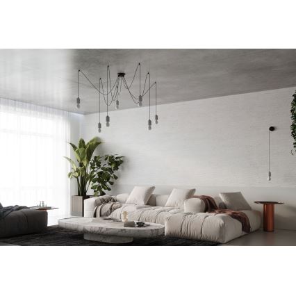 Lustra ar auklu NESO 5xE27/15W/230V zirneklis betons