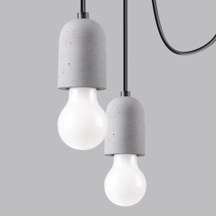 Lustra ar auklu NESO 5xE27/15W/230V zirneklis betons