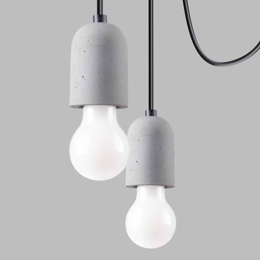 Lustra ar auklu NESO 5xE27/15W/230V zirneklis betons
