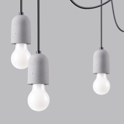 Lustra ar auklu NESO 7xE27/15W/230V zirneklis betons