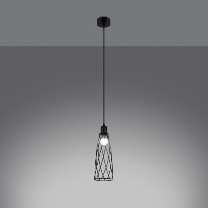 Lustra ar auklu SUBA 1xE27/15W/230V melna