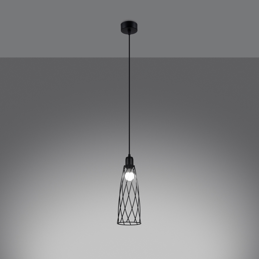 Lustra ar auklu SUBA 1xE27/15W/230V melna