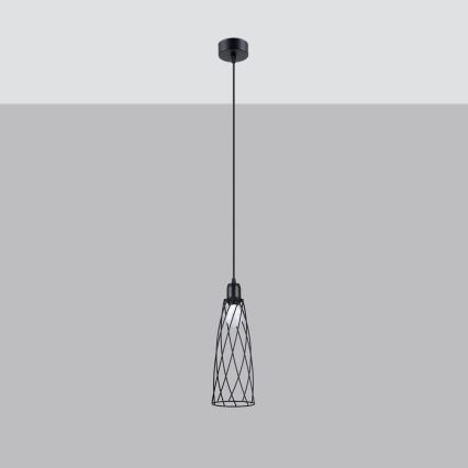 Lustra ar auklu SUBA 1xE27/15W/230V melna