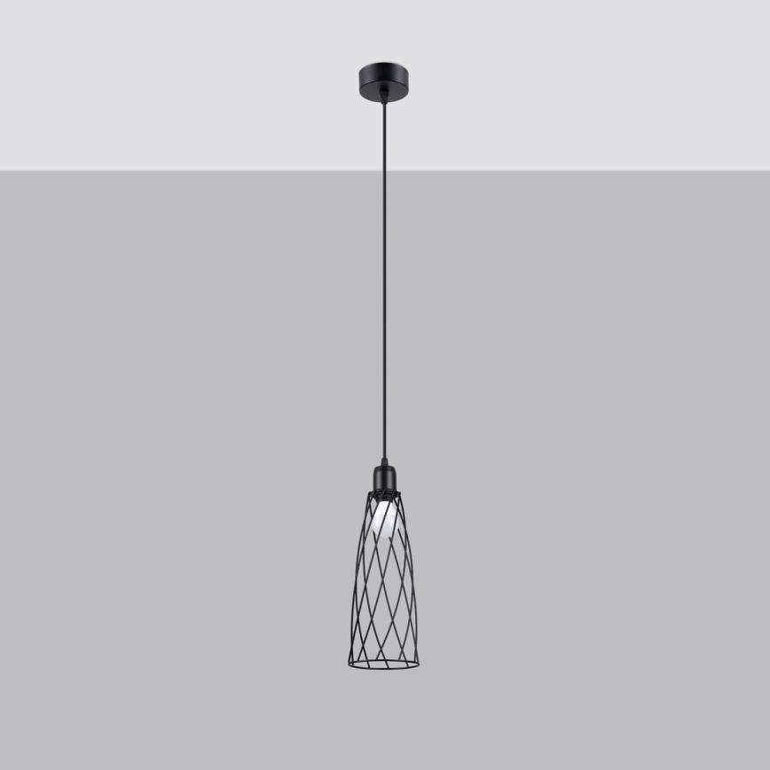 Lustra ar auklu SUBA 1xE27/15W/230V melna