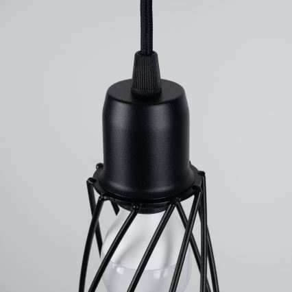 Lustra ar auklu SUBA 1xE27/15W/230V melna