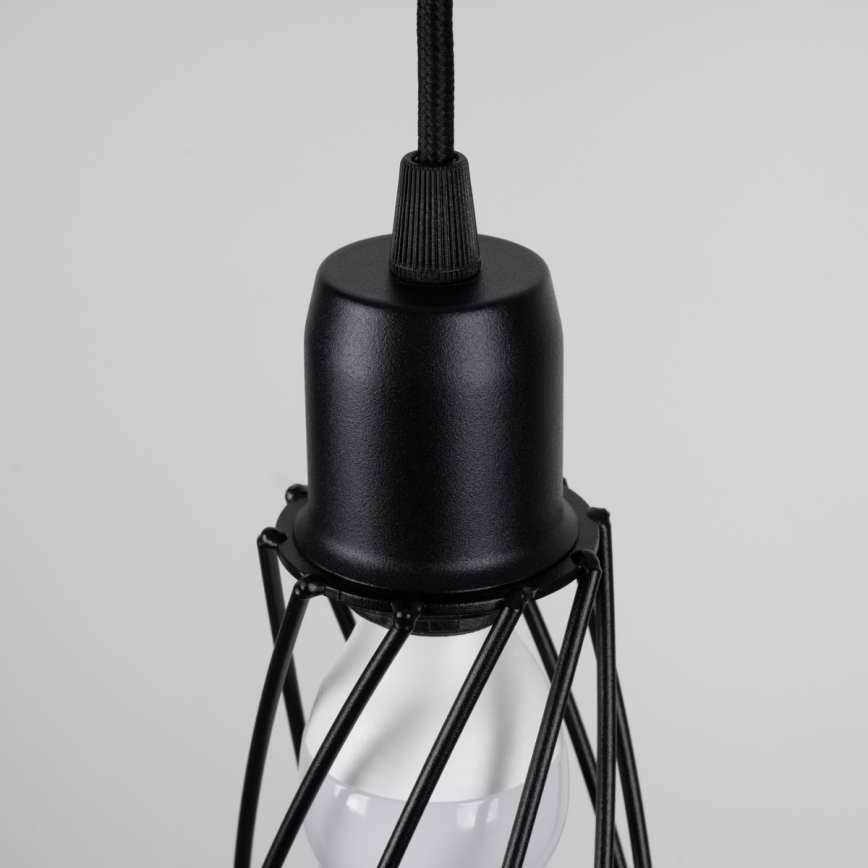 Lustra ar auklu SUBA 1xE27/15W/230V melna