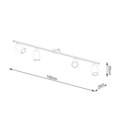 Starmetis LEMMI 4xGU10/10W/230V melna