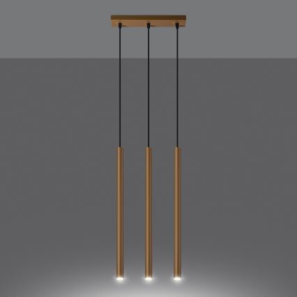 Lustra ar auklu PASTELO 3xG9/8W/230V zelta