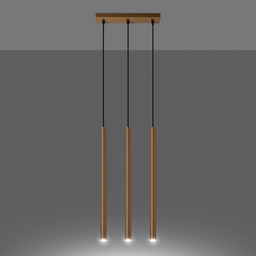 Lustra ar auklu PASTELO 3xG9/8W/230V zelta