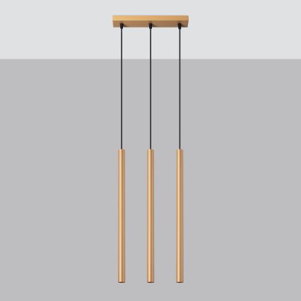 Lustra ar auklu PASTELO 3xG9/8W/230V zelta