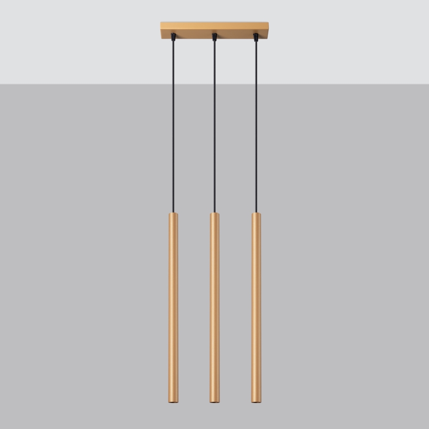 Lustra ar auklu PASTELO 3xG9/8W/230V zelta
