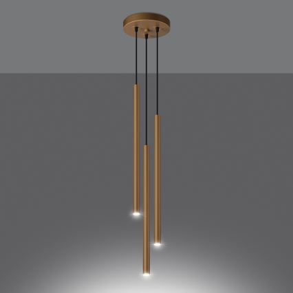 Lustra ar auklu PASTELO 3xG9/8W/230V zelta