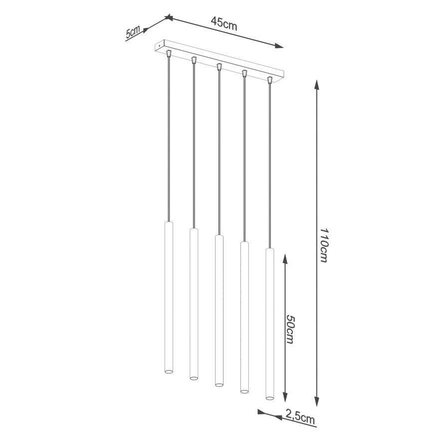 Lustra ar auklu PASTELO 5xG9/8W/230V zelta
