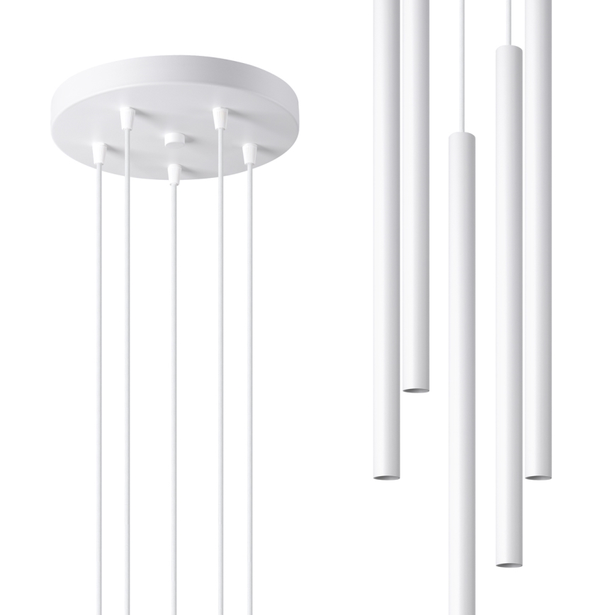 Lustra ar auklu PASTELO 5xG9/8W/230V balta