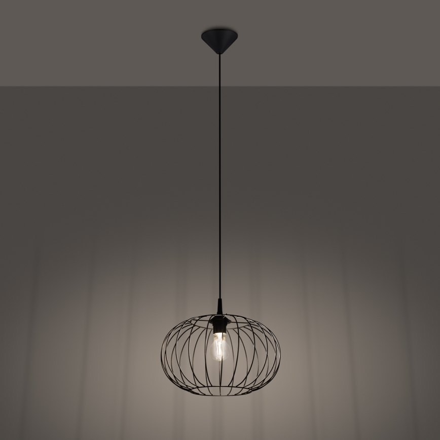 Lustra ar auklu TSUNO 1xE27/15W/230V melna