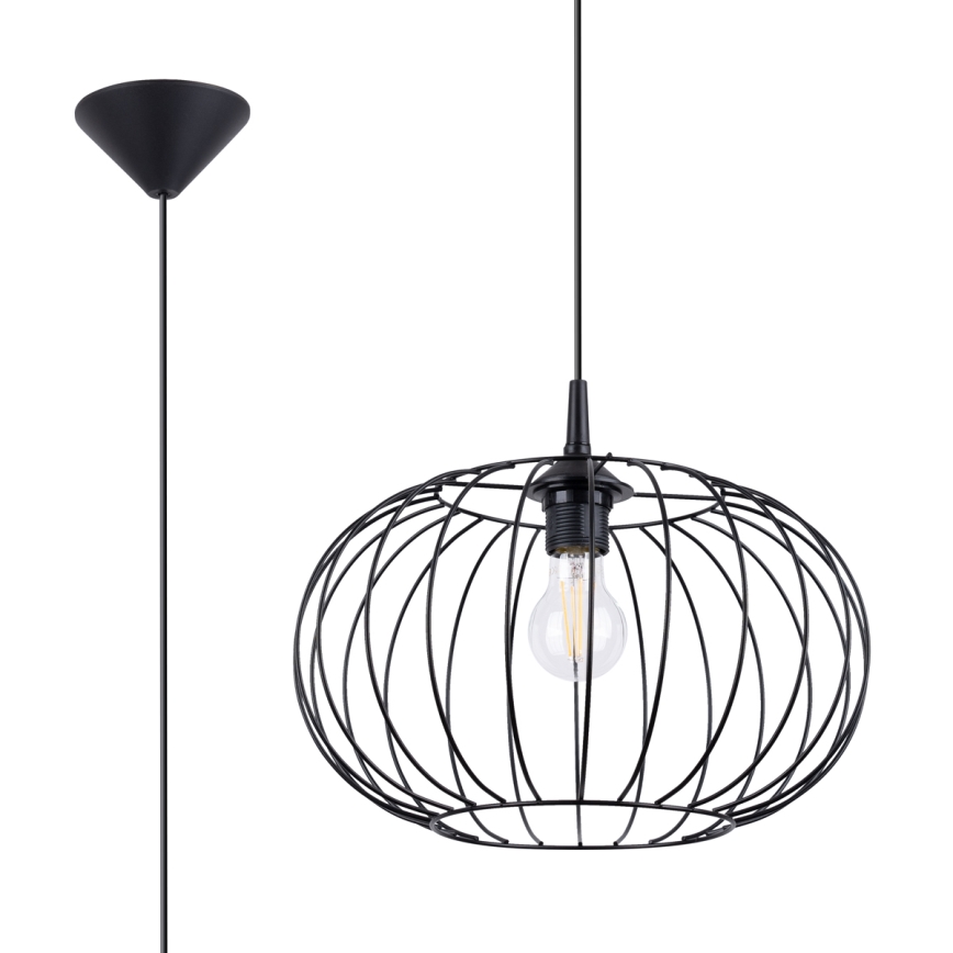Lustra ar auklu TSUNO 1xE27/15W/230V melna