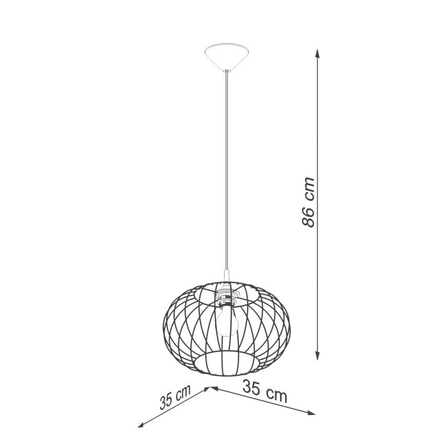 Lustra ar auklu TSUNO 1xE27/15W/230V melna