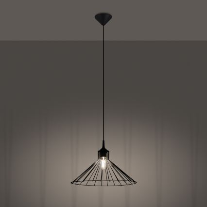Lustra ar auklu EDA 1xE27/15W/230V melna