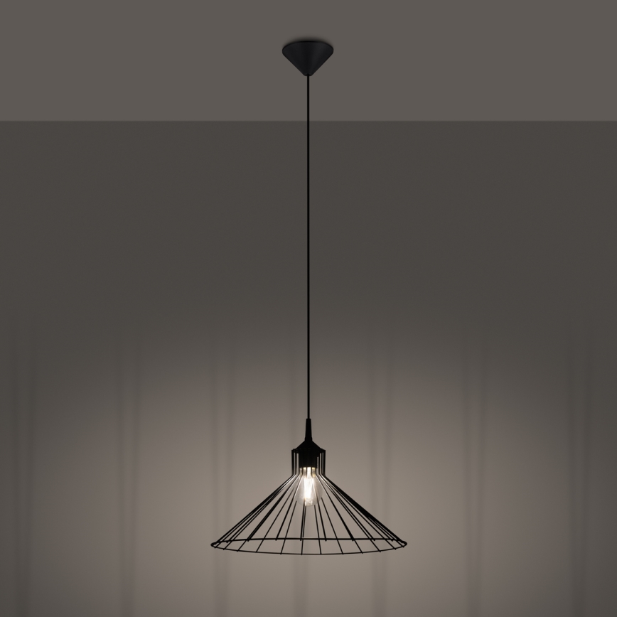 Lustra ar auklu EDA 1xE27/15W/230V melna