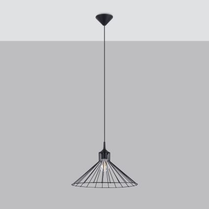 Lustra ar auklu EDA 1xE27/15W/230V melna
