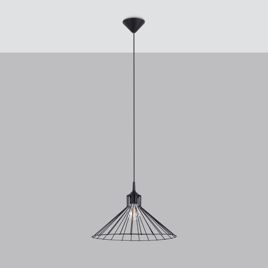 Lustra ar auklu EDA 1xE27/15W/230V melna