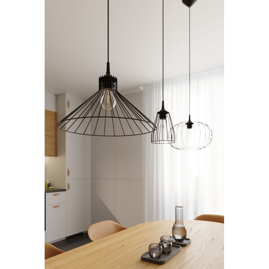Lustra ar auklu EDA 1xE27/15W/230V melna