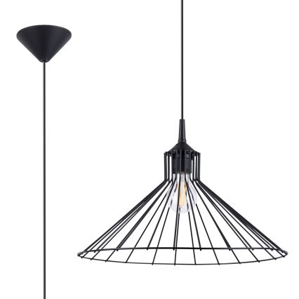 Lustra ar auklu EDA 1xE27/15W/230V melna