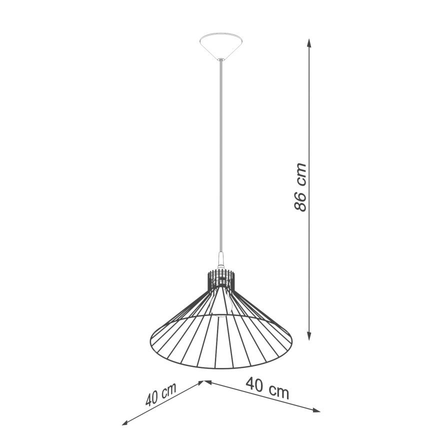 Lustra ar auklu EDA 1xE27/15W/230V melna