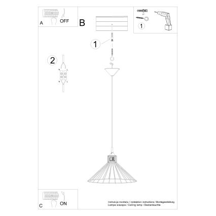 Lustra ar auklu EDA 1xE27/15W/230V melna