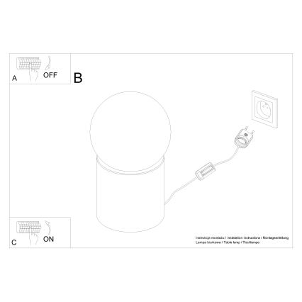 Galda lampa BOOMO 1xG9/8W/230V dižskābardis