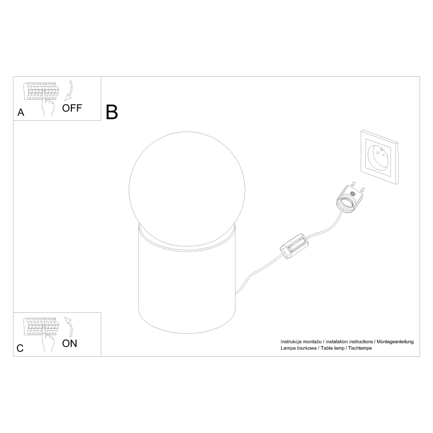 Galda lampa BOOMO 1xG9/8W/230V dižskābardis