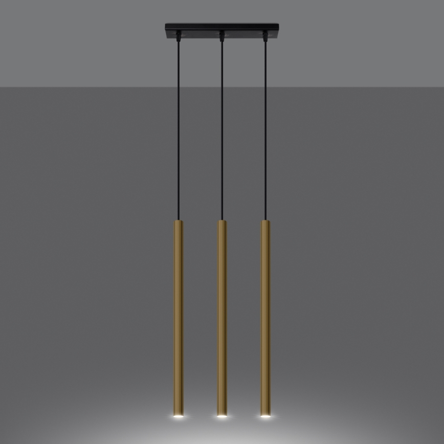 Lustra ar auklu PASTELO 3xG9/8W/230V zelta