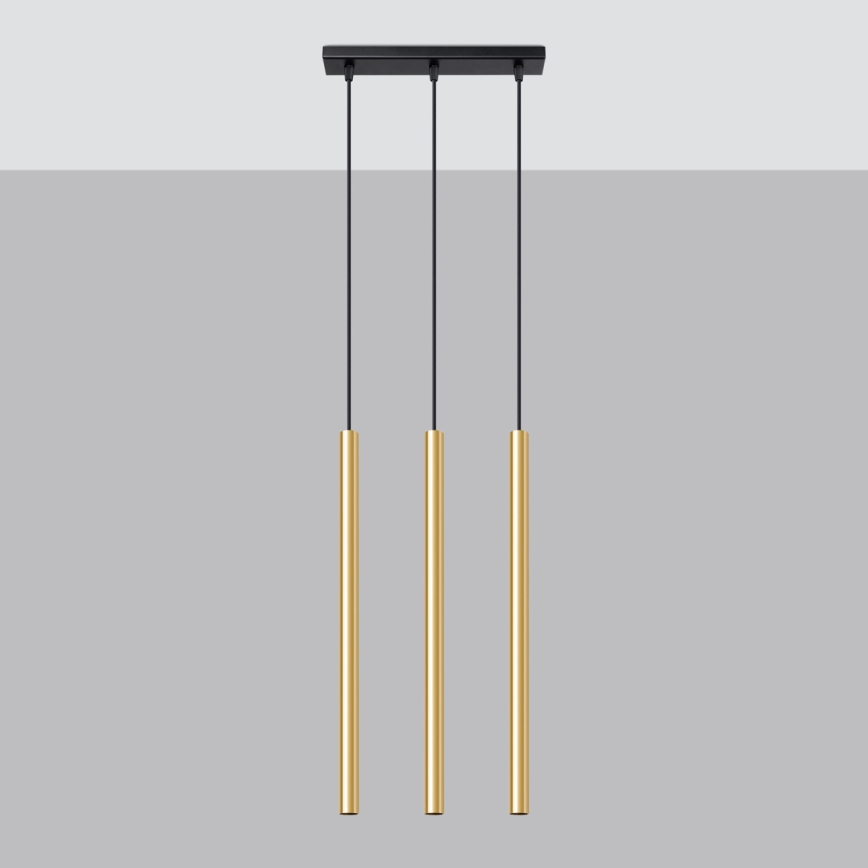 Lustra ar auklu PASTELO 3xG9/8W/230V zelta