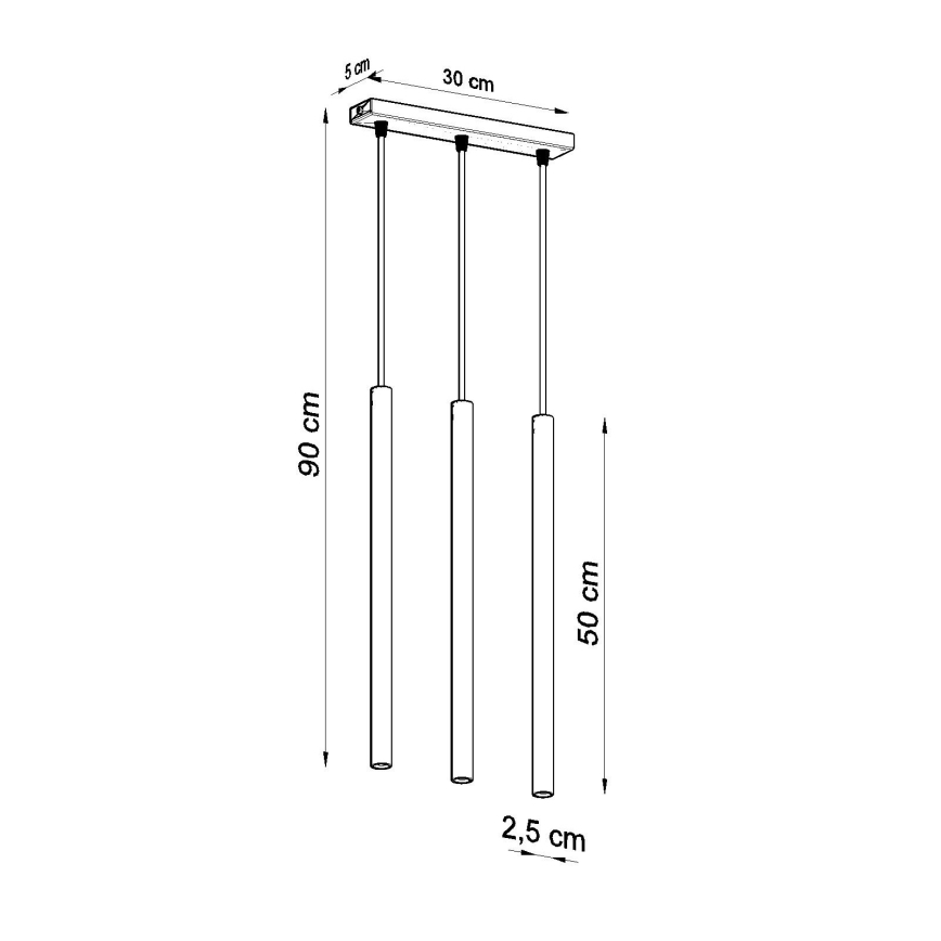 Lustra ar auklu PASTELO 3xG9/8W/230V zelta