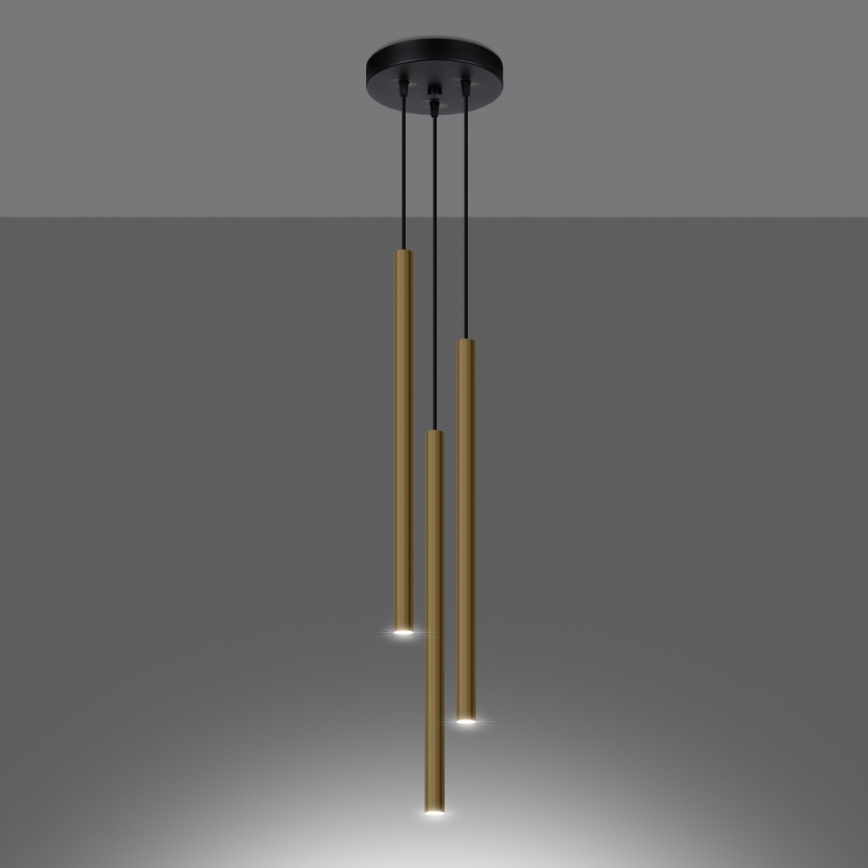 Lustra ar auklu PASTELO 3xG9/8W/230V zelta