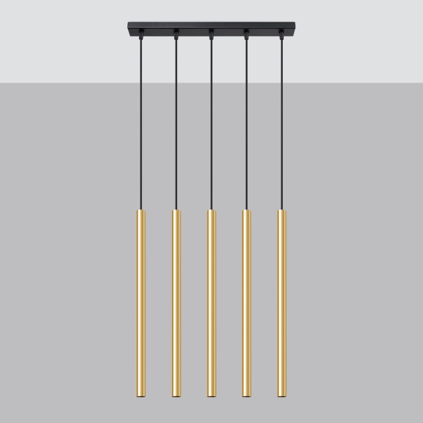 Lustra ar auklu PASTELO 5xG9/8W/230V zelta