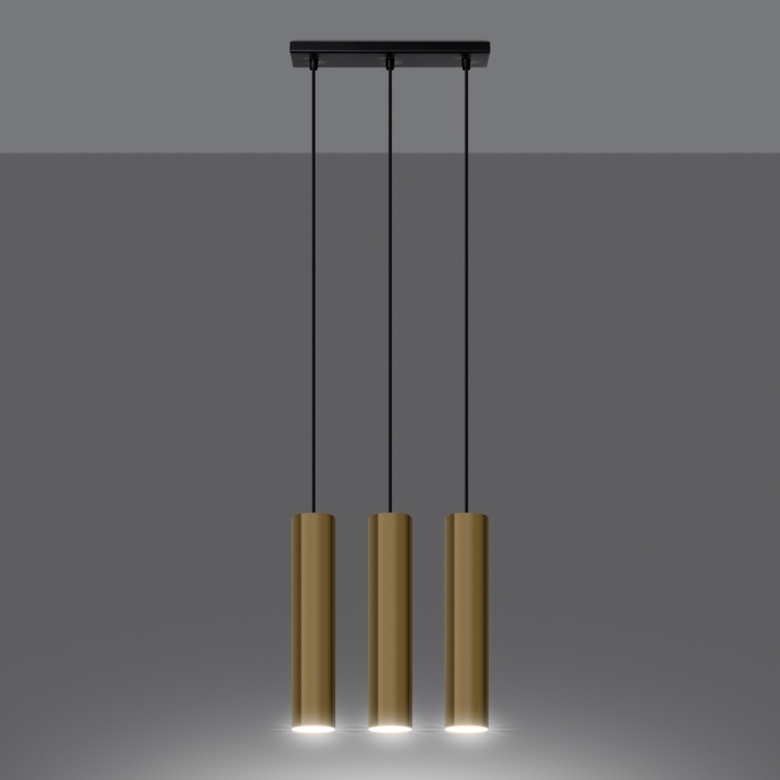 Lustra ar auklu LAGOS 3xGU10/10W/230V zelta