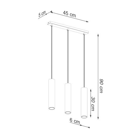 Lustra ar auklu LAGOS 3xGU10/10W/230V zelta