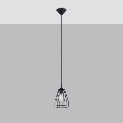 Lustra ar auklu LEYO 1xE27/15W/230V melna
