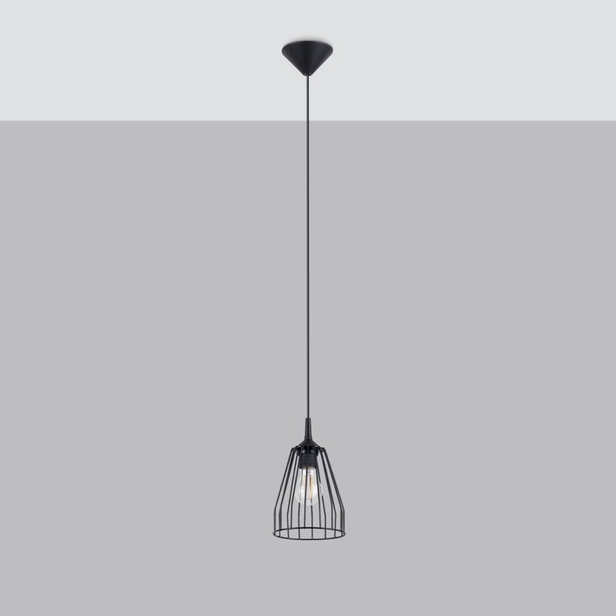 Lustra ar auklu LEYO 1xE27/15W/230V melna